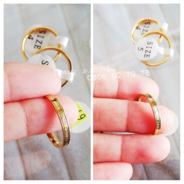 Giá 1 chiếc - Nhẫn titan chữ "I feel you even when I close myeyes"