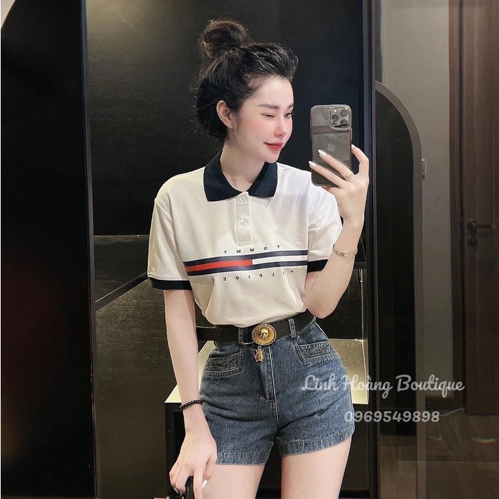 Áo polo Tom thêu chữ cổ sơ mi SL800