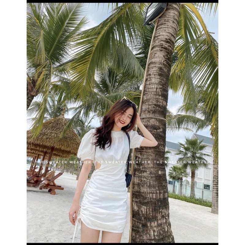 [HOT TREND+ ẢNH VIDEO THẬT] Váy liền thân⚡FREESHIP⚡Váy ngắn rút dây 2 bên, cắt out hông kiểu đẹp, phong cách nữ tính | BigBuy360 - bigbuy360.vn