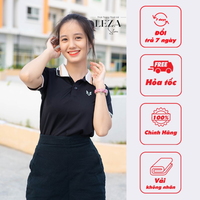 Áo Polo Nữ Cao Cấp Có Cổ Trẻ Trung, Tinh Tế, Áo Co Dãn 4 Chiều Thương Hiệu Leza