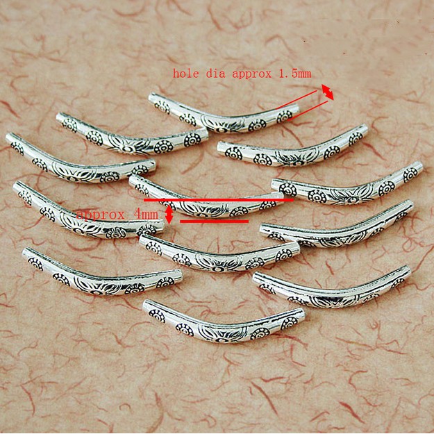 Hạt Cườm Mạ Bạc Cổ Điển, Kích Thước 4x34 mm. Set 10 Dụng Cụ Làm Trang Sức Thủ Công DIY 10 Cái