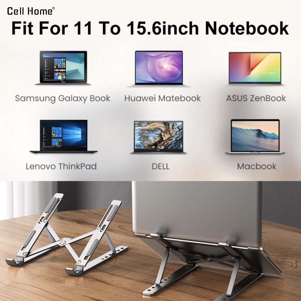 Giá đỡ macbook nhôm gấp gọn giá đỡ laptop, notebook, surface đế tản nhiệt công thái học hiệu quả một tầng