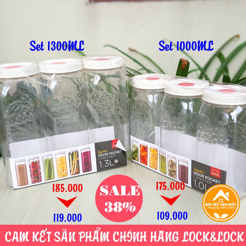 Bộ 3 hộp bảo quản thực phẩm LOCK and LOCK HTE530S3 750ML & HTE532S3 1300ML