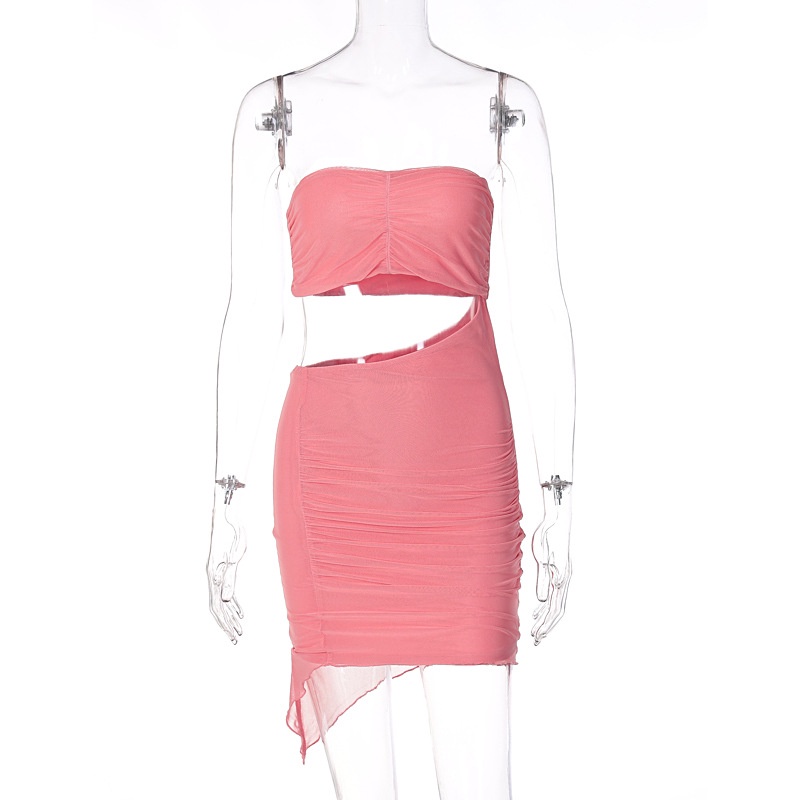 Đầm Sát Nách Hở Vai Xếp Ly Quyến Rũ Thời Trang Cho Nữ