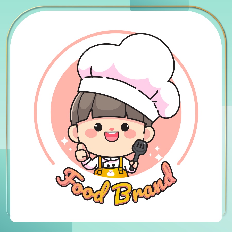 Giảm giá Mẫu logo dễ thương hình đầu bếp cho quán ăn - Thiết kế ...