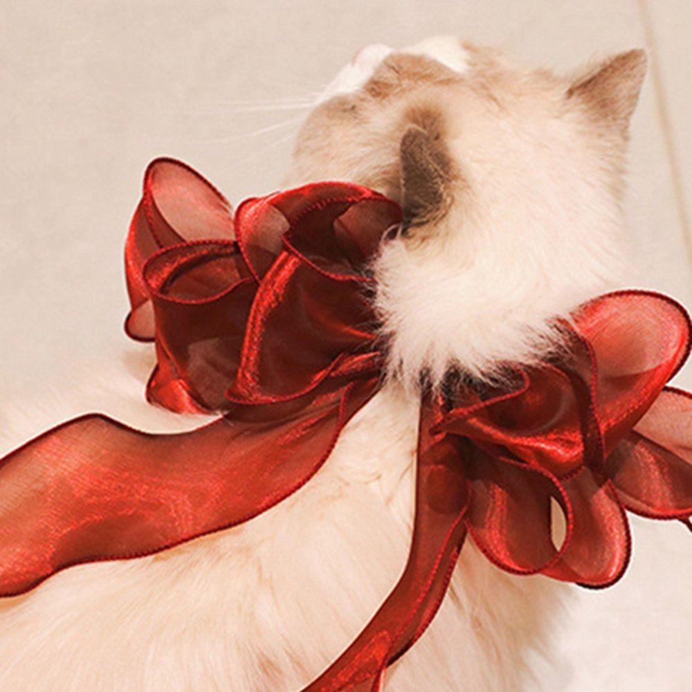 AUGUSTINA Vòng Cổ Lụa Dài Có Gắn Nơ Cho Thú Cưng