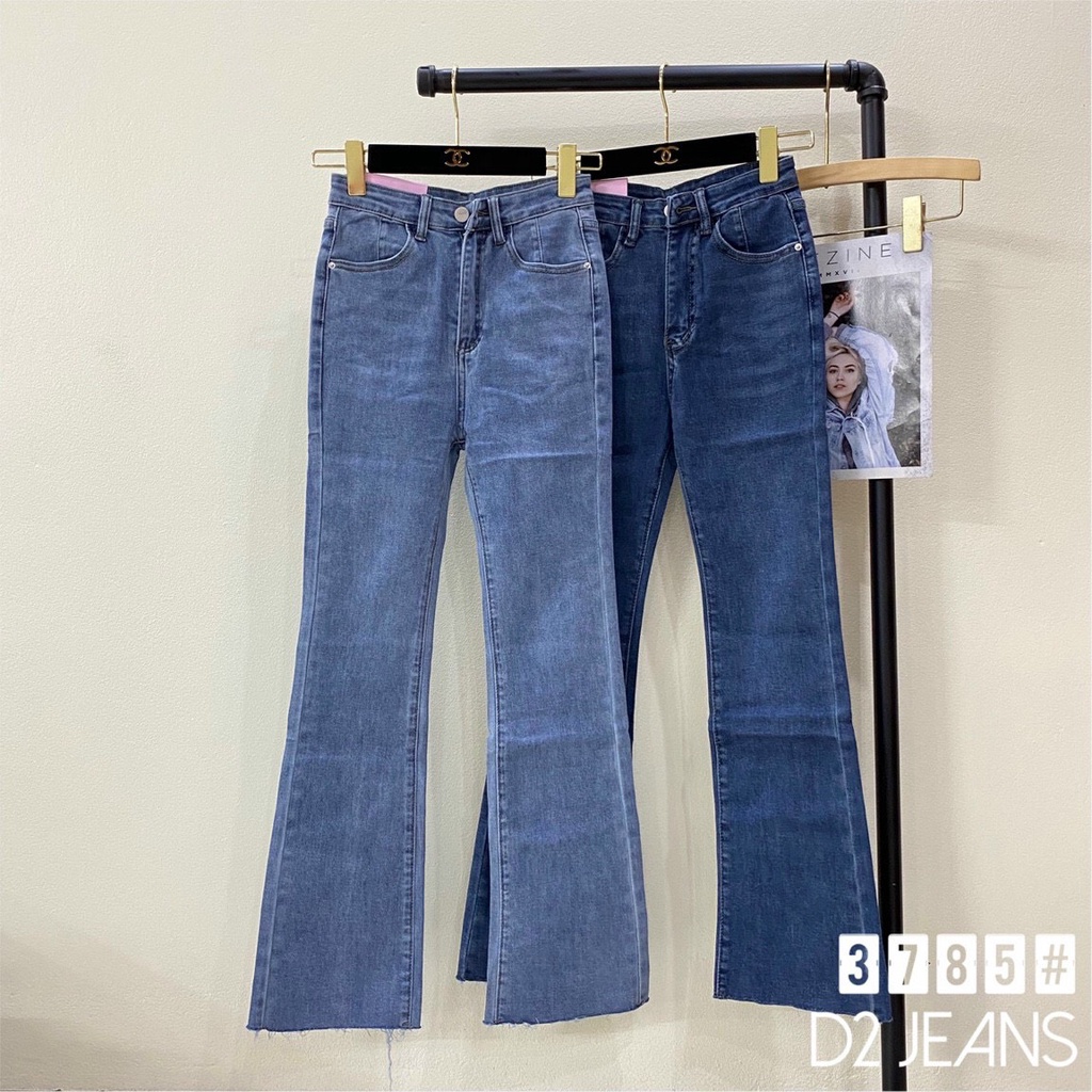 Quần jeans nữ ống loe  mác hồng Fanegue trẻ trung cá tính - mã 3785