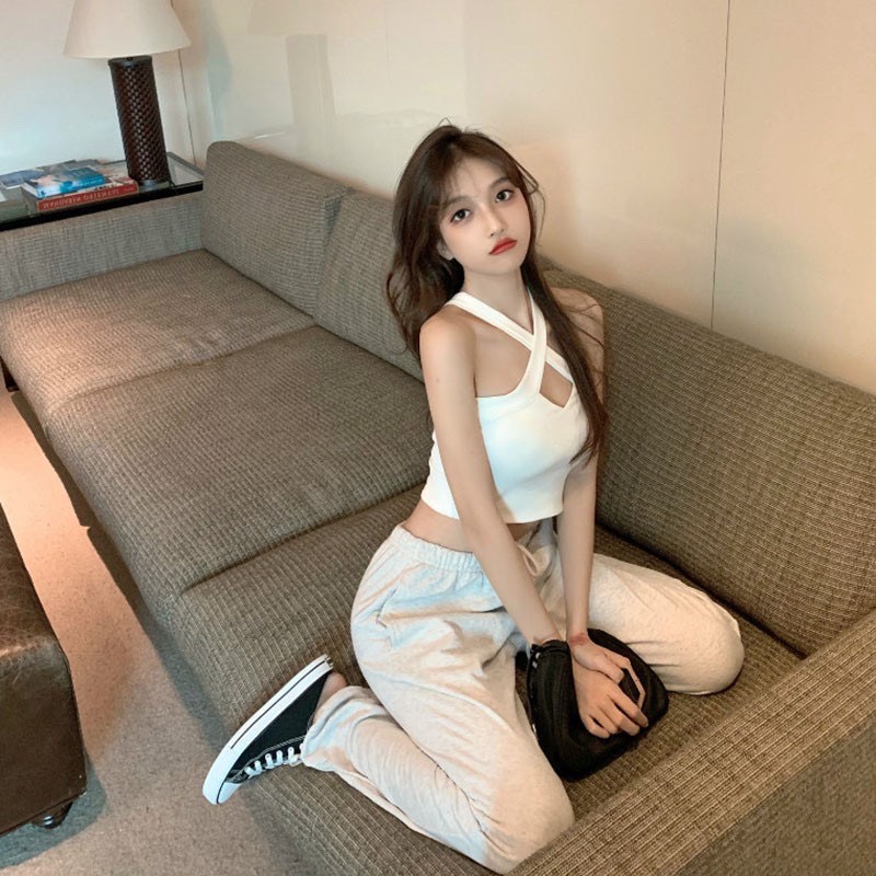 Áo Croptop Kiểu 2 Dây Chéo - Áo Crt Kiểu Sexy 2 Màu Siêu Hot - LP.STORE