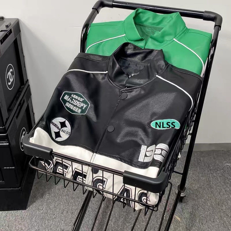 Áo Khoác Bóng Chày Da pu Phối Màu Tương Phản Kiểu Đường Phố Mỹ Thời Trang Thu Đông Cho Nam Và Nữ