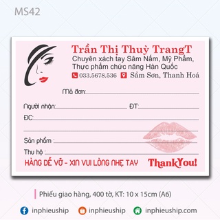 Phiếu giao hàng 400 tờ in tên shop MS28