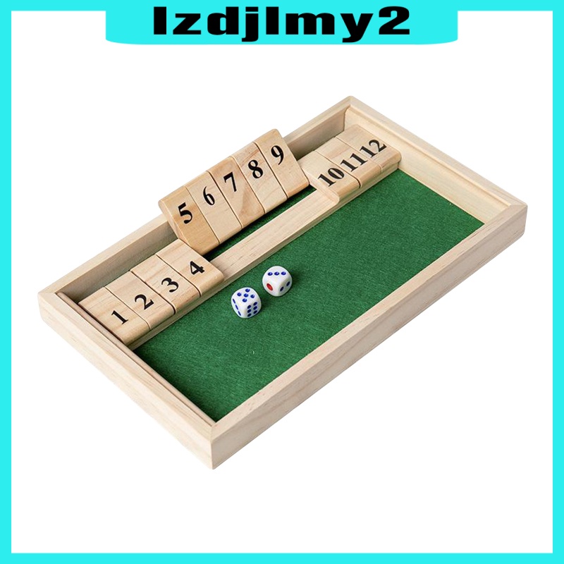 Romanful Shut The Box Game - 12 Numbers Wooden Dice Game Wooden Number Board Game