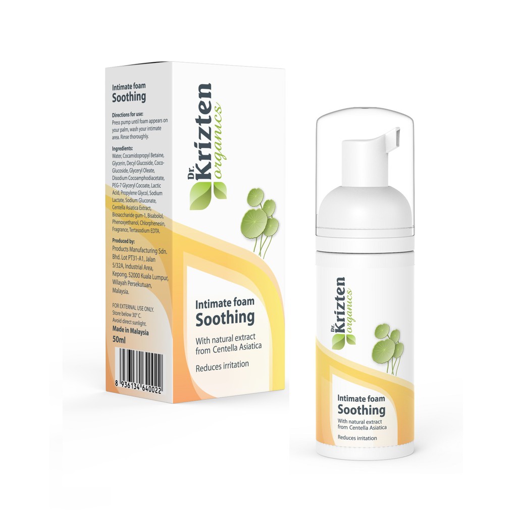Dung dịch vệ sinh phụ nữ dịu nhẹ dạng bọt Dr. Krizten Organics - 50ml