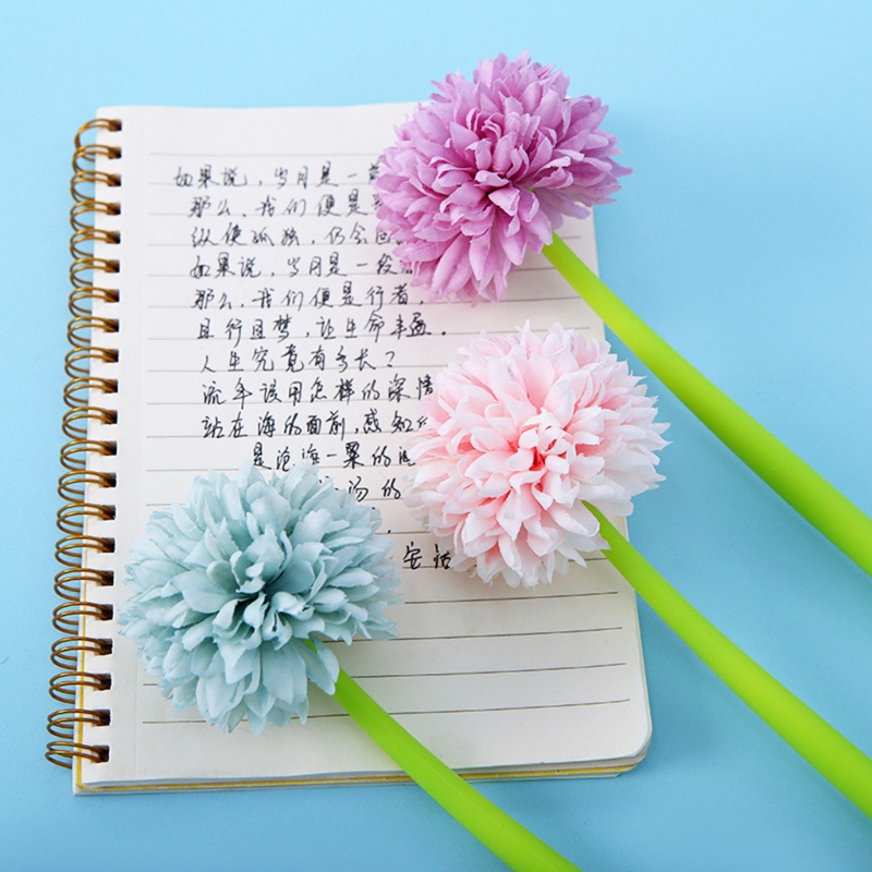 Set 4 Bút Mực Gel Ngòi 0.5m Màu Đen Họa Tiết Hoa Nở