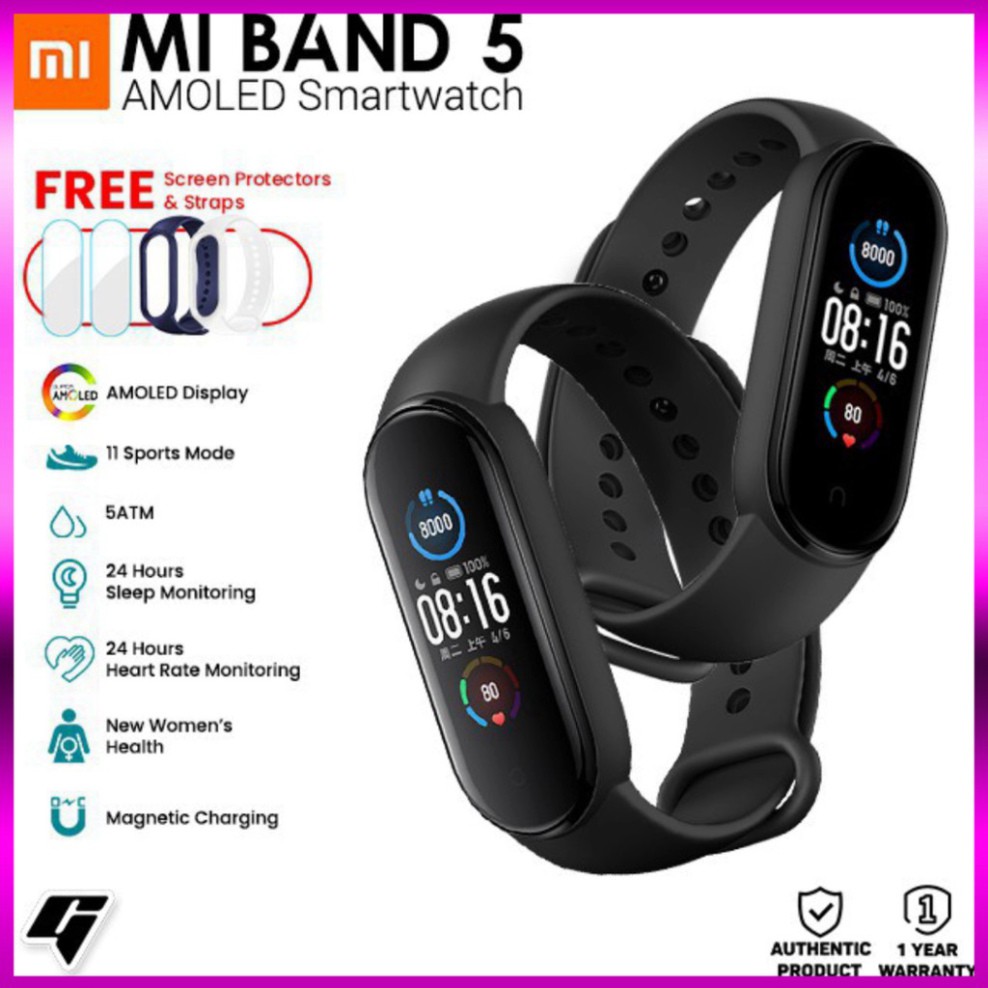 SALE NGHỈ LỄ Vòng đeo tay Xiaomi Mi Band 4 - Mi Band 5 ✨Chính hãng💥 Có Tiếng Việt - Hàng chính hãng của Xiaomi SALE NGH