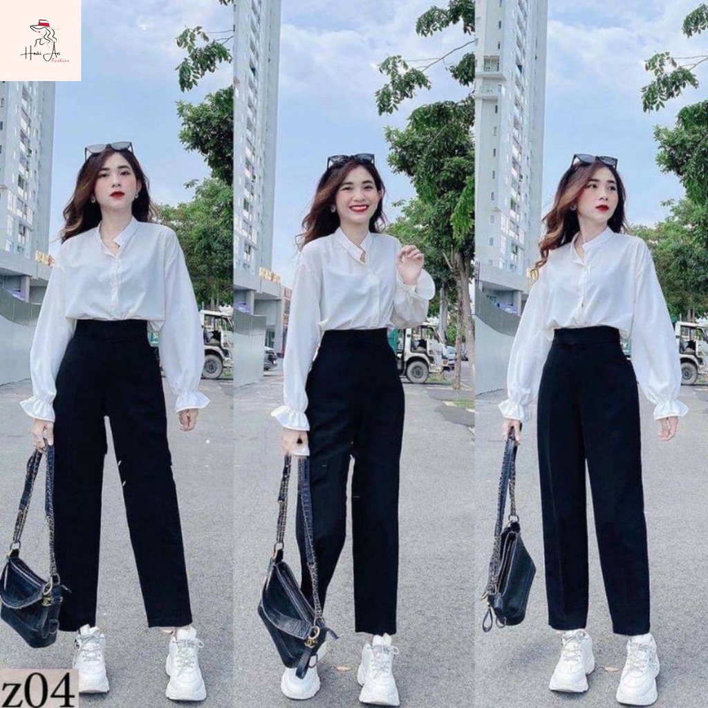 Quần tây baggy nữ mặc đi học cạp cao học sinh m89
