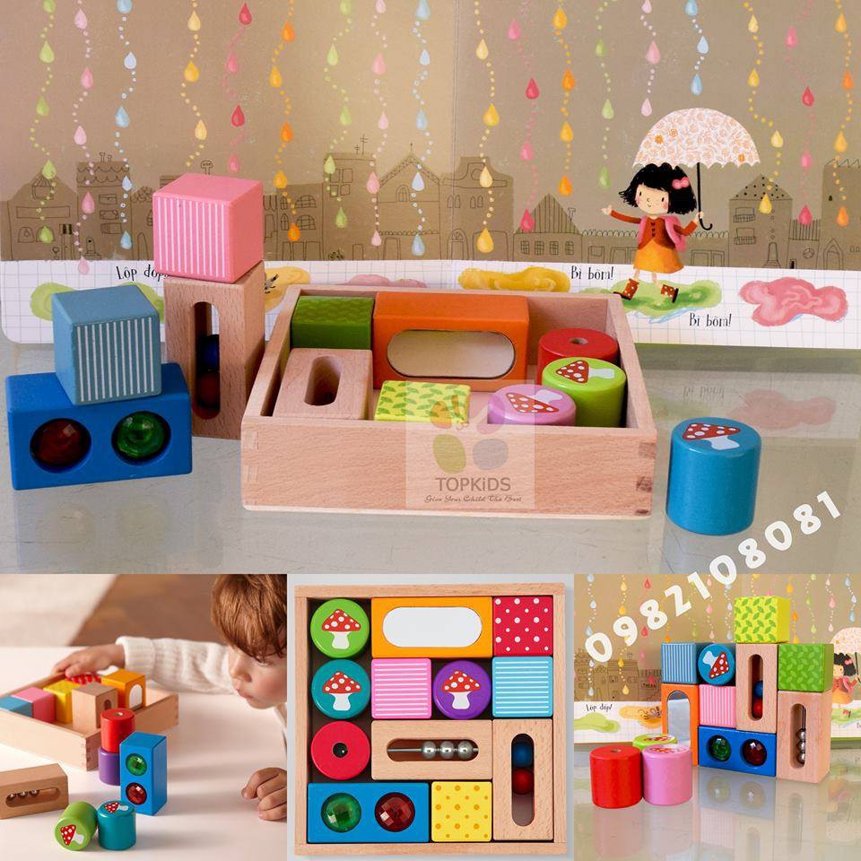 (Mua 1 Tặng 1) Đồ chơi giáo dục - Bộ khối hình khám phá giác quan