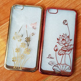 Ốp Lưng iPhone 6 Plus / 6s Plus Hoa Viền Si Đính Đá Cao Cấp