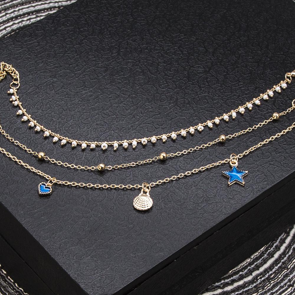 NEXTVN Set 2 / 3 Lắc Chân Đính Đá Màu Đen Phong Cách Bohemian Thời Trang Cho Nữ