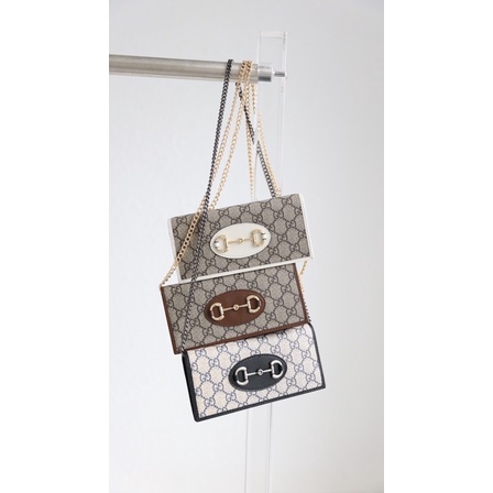 Ví clutch Gucci 3 màu mới dáng đẹp kèm dây đeo chéo size 19cm