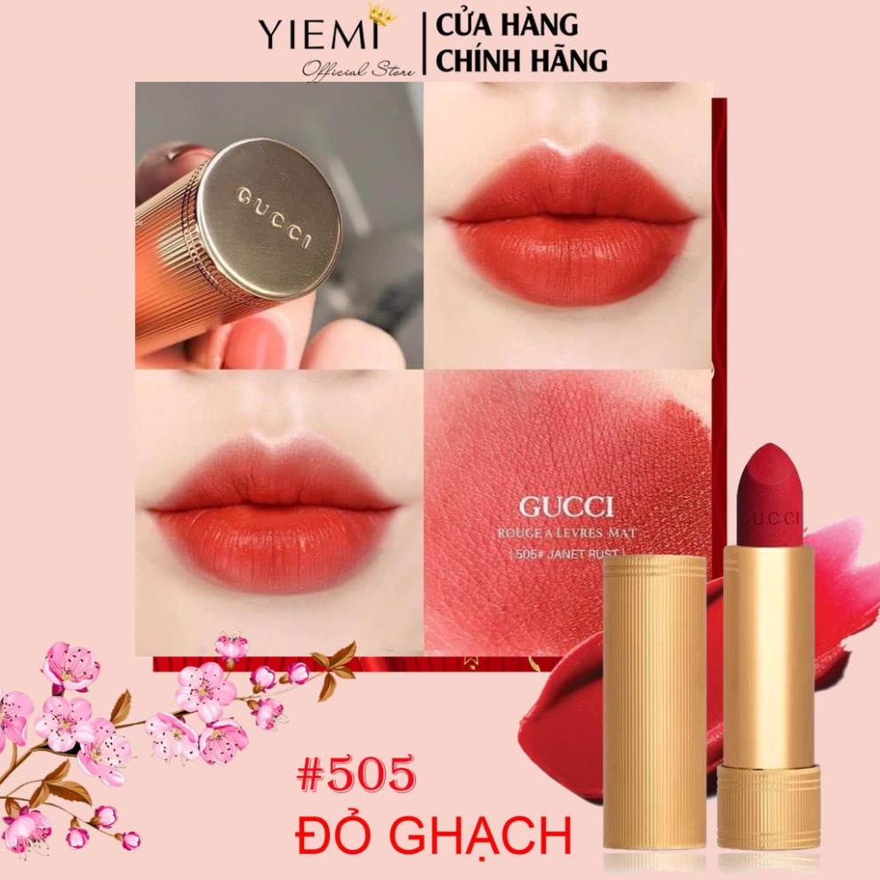 Son Gucci Rouge A Levres Matte Lipstick, thỏi son lì Gucci chính hãng lì hoàn hảo, siêu mịn lên màu siêu chuẩn 2022