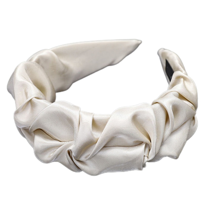 Băng Đô Cài Tóc Màu Trơn Xếp Ly Thời Trang Cho Nữ