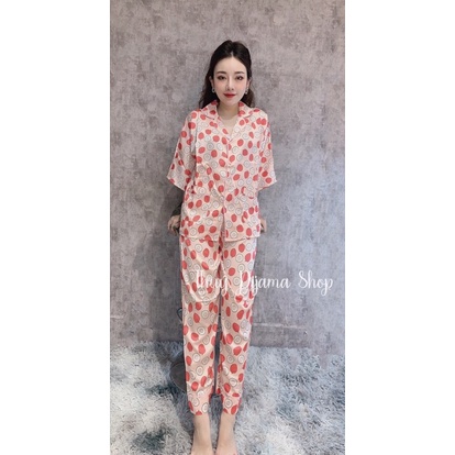 Đồ bộ pijama lụa satin quần dài  ( ảnh thật)