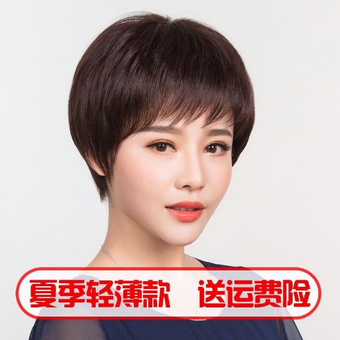 (Hàng Có Sẵn) Tóc Giả Ngắn Mỏng Nhẹ Tự Nhiên Như Thật Cho Nữ Trung Niên Và Người Già Kiểu Tóc Tròn Tianman