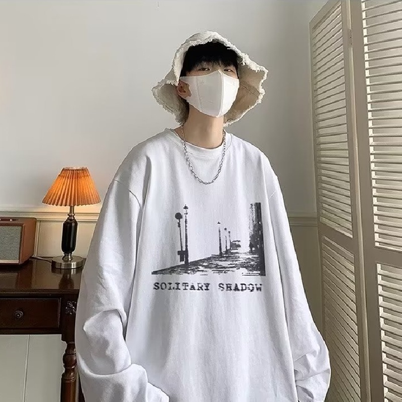 Áo Thun Tay Dài Dáng Rộng In Chữ Thoải Mái Thời Trang Cho Nam Và Nữ size M-5XL