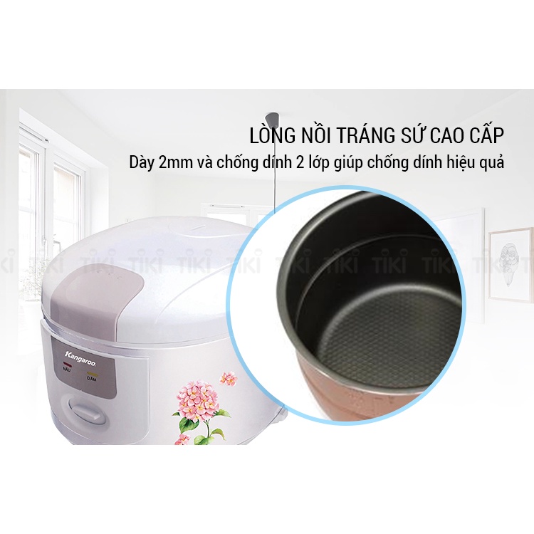 [Mã ELHA22 giảm 6% đơn 300K] Nồi cơm điện 1.8L Kangaroo KG11H