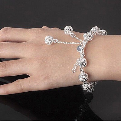 Bộ 5 vòng tay mạ bạc đính đá dễ thương