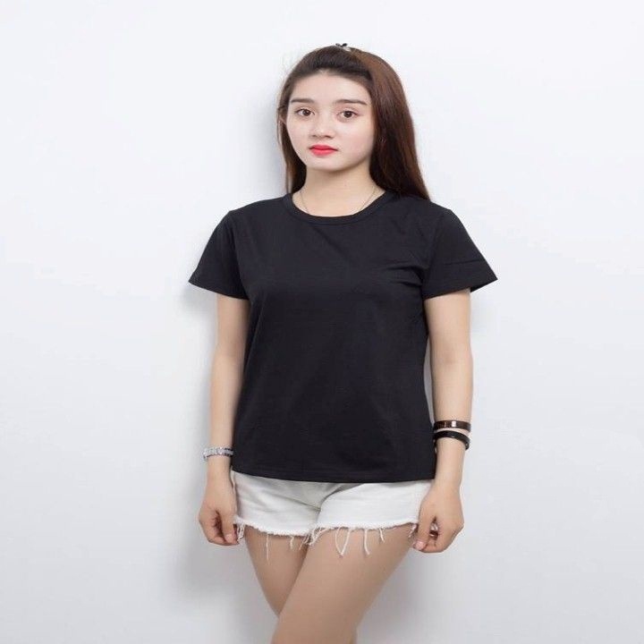 [Kèm video] Áo thun nữ cổ tròn trắng trơn Size S,M,L form đẹp vải mịn Kabuto