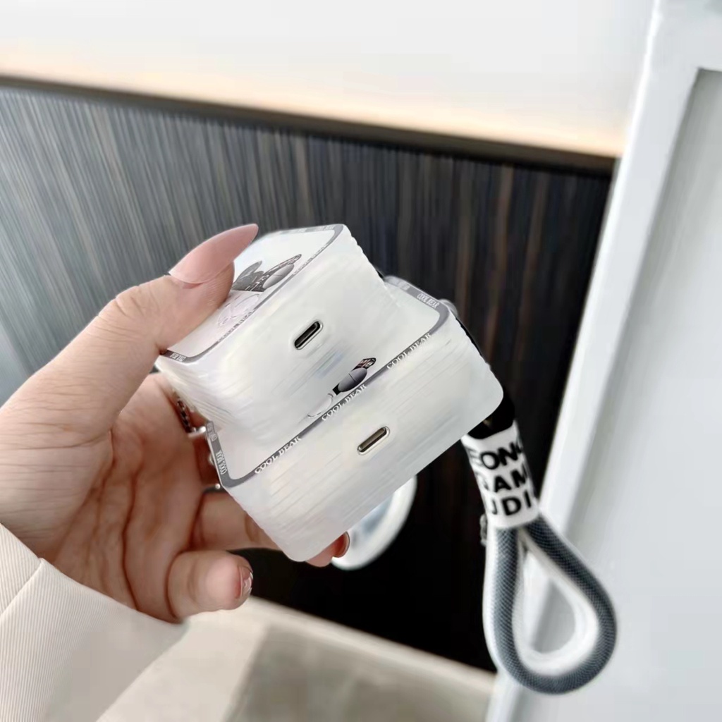 Vỏ Bảo Vệ Hộp Sạc Tai Nghe AirPods 1 2 Pro 3 Bằng Silicon Họa Tiết Gấu Robot Style Độc Đáo Chống Sốc - Monstore