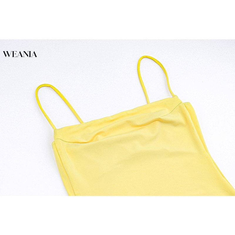 Đầm Hai Dây Màu Trơn Xinh Xắn Thời Trang Dành Cho Nữ