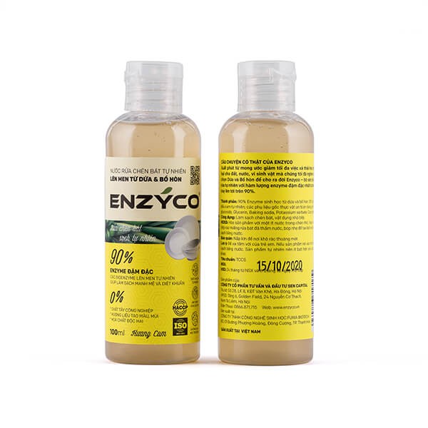 Nước Rửa Bát Sinh Học ENZYCO 90% Enzyme Tự Nhiên Từ Dứa Bồ Hòn 100ML 식기 세척액 Dishwashing Liquid
