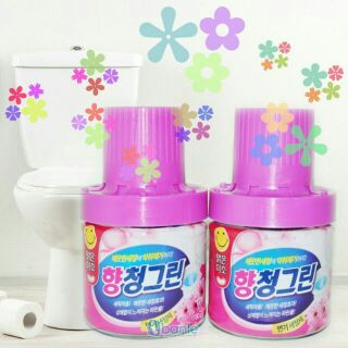 Chai thả bồn cầu hàn quốc ( nhãn in bông hoa)
