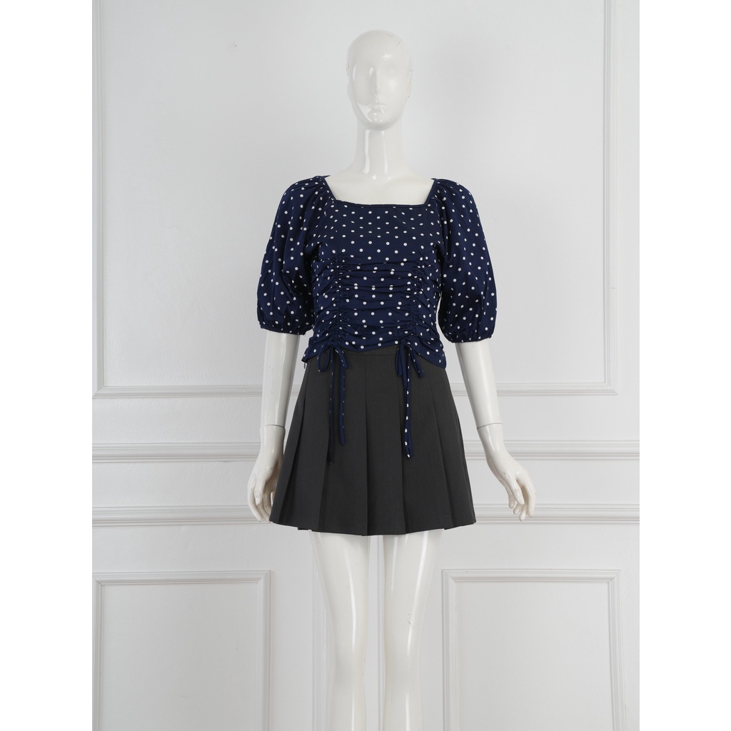 Áo lỡ tay, nhún eo, họa tiết chấm bi, thiết kế cao cấp TK Fashion - SMKA67