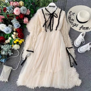 Đầm voan lưới tiểu thư ulzzang