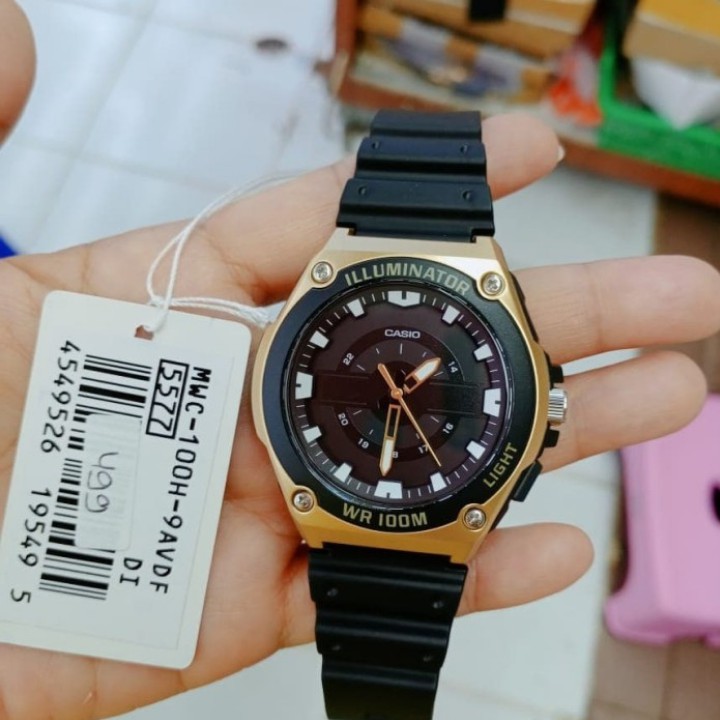 [Mã FABRR5503 giảm 20% đơn 249K] Đồng Hồ Nam Casio MWC-100H-9AVDF Dây Nhựa - WR100M - Đèn Led - Chính hãng