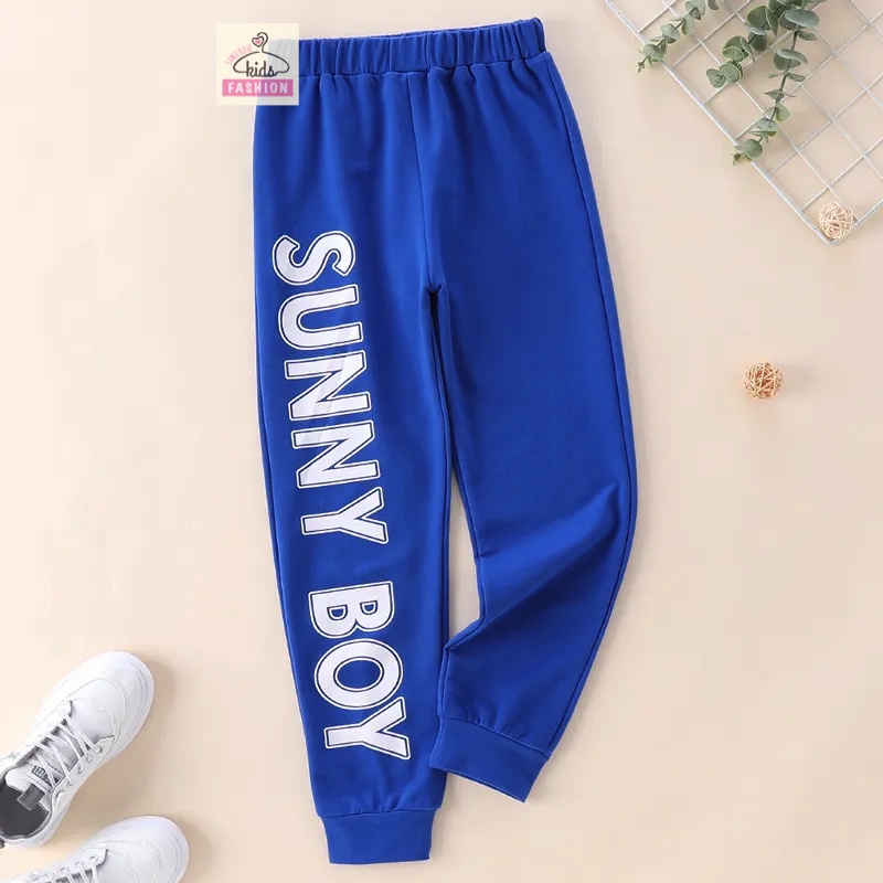 Quần Jogger Nỉ Da Cá Cao Cấp Dáng Thể Thao Năng Động Cho Bé Trai chữ Sunny Boy Familylove Kids Size Đại đến 55kg