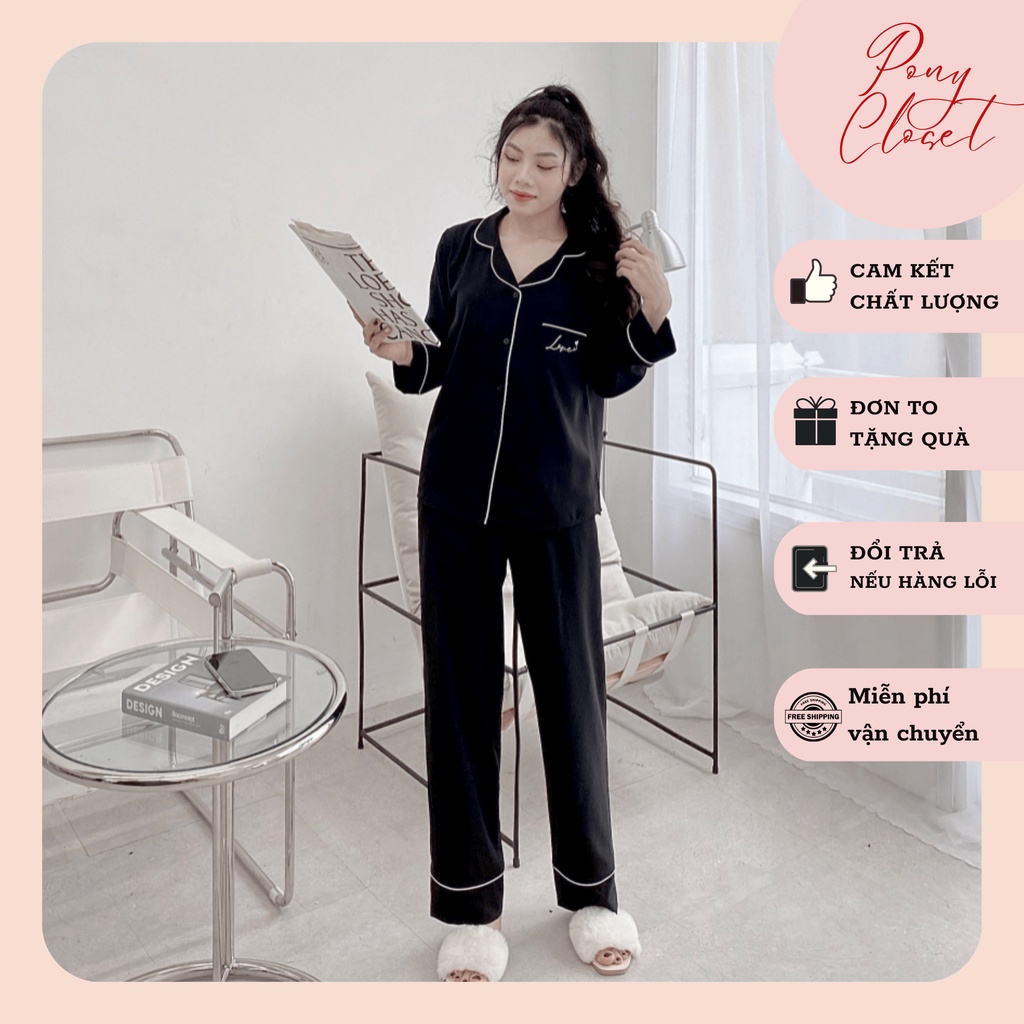 Bộ ngủ pijama nữ, bộ ngủ mặc nhà nữ dài tay kiểu dáng sang chảnh freesize 40-62kg
