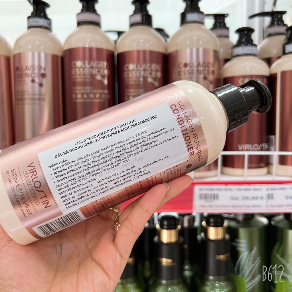 Cặp Dầu Gội Xả Virlostin Collagen Essence Chống Rụng Và Kích Thích Mọc Tóc 500ml Bestmypham