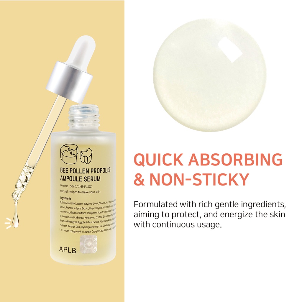 Tinh chất APLB Bee Pollen Propolis Ampoule Serum 50ml chiết xuất keo ong dưỡng trắng nâng tông da