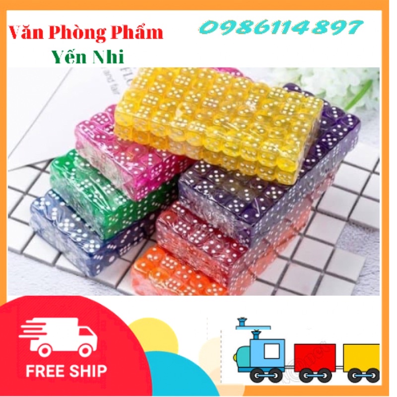 Xúc xắc xí ngầu nhựa 10 viên 1,6cm