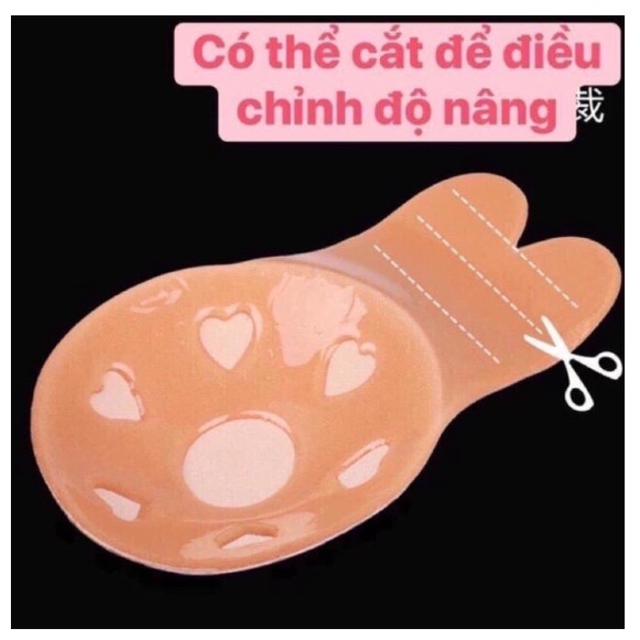 Miếng dán nâng ngực Silicon tai thỏ dễ thương - 1 cặp _dán nâng ngực có đệm hình tai thỏ siêu bền