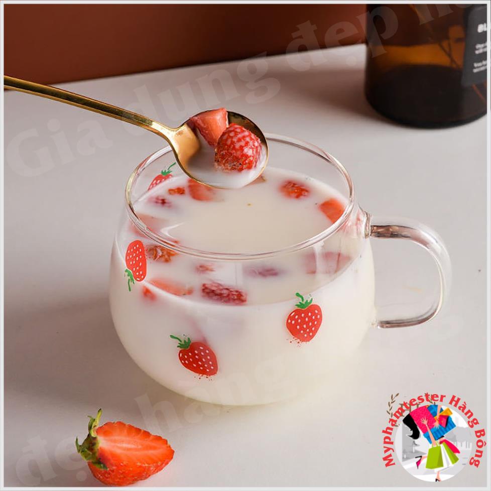 BÌNH DÂU TÂY | BỘ BÌNH CỐC THỦY TINH CHỊU NHIỆT HOA VĂN QUẢ DÂU TÂY DUNG TÍCH 1L - 1.6L | BÌNH CỐC TT DÂU TÂY