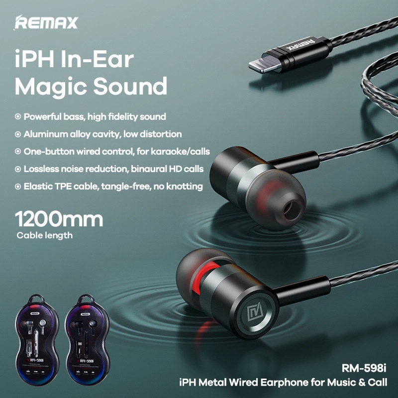 Tai Nghe Có Dây Nhét Tai táo Cổng IP Gaming Chơi Game REMAX RM-598i Âm Thanh Chất Lượng
