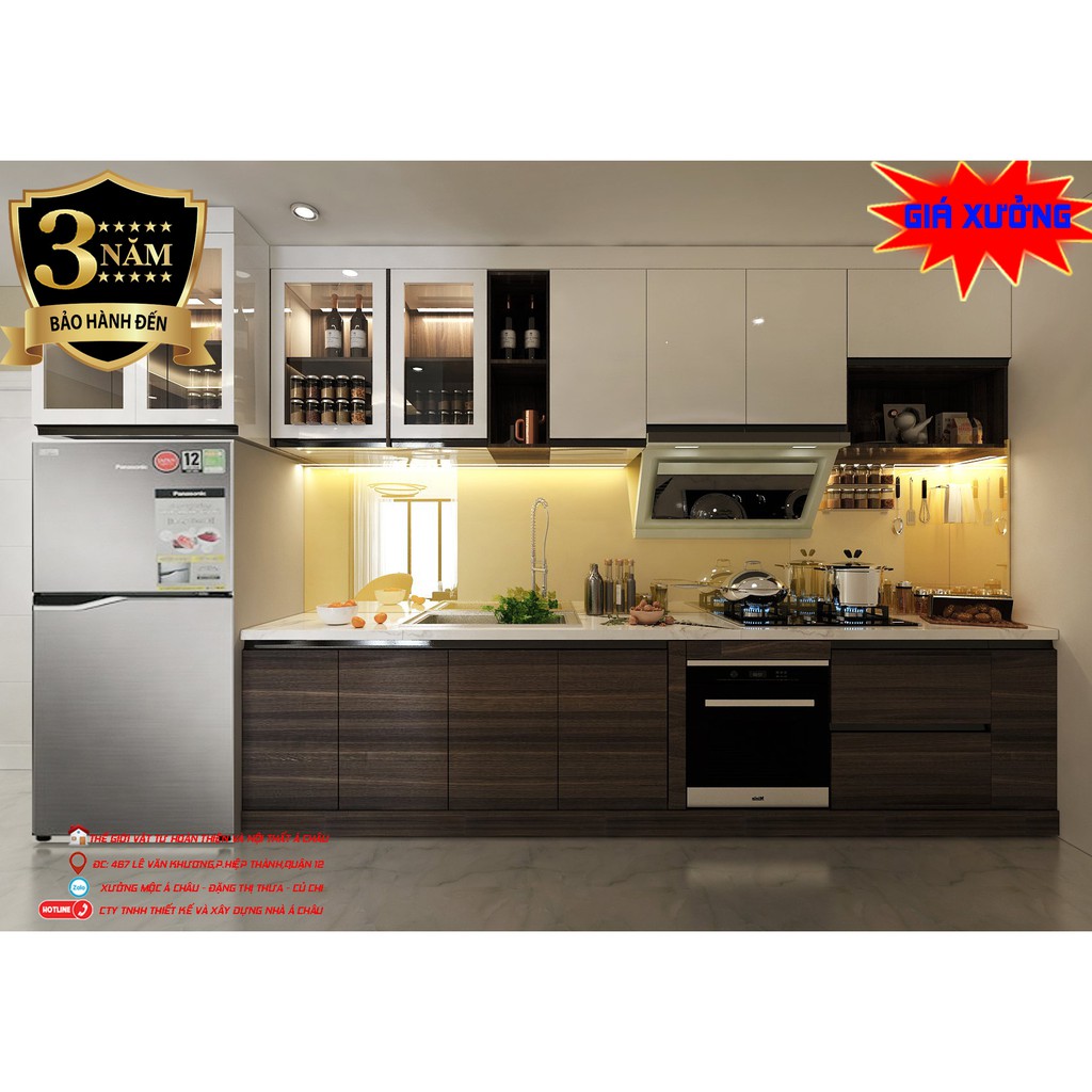 Tủ bếp hiện đại sang trọng giá 4tr6/1md gái thi công tại Xưởng
