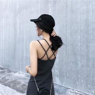 Ảnh thật ở cuối-Đầm thun đan dây lưng Ulzzang