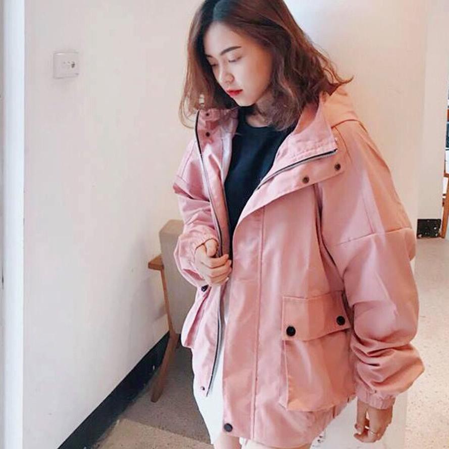 Áo khoác nữ Áo khoát nữ kaki chống nắng túi hộp cá tính bao chất-A061
