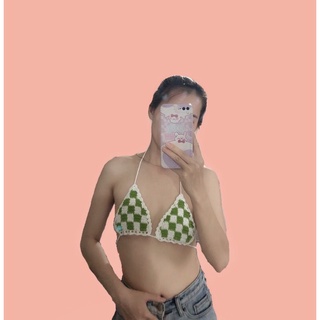 Áo bikini hai mảnh, móc len handmade